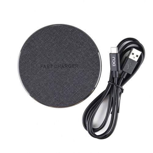 Cargador Magn&eacute;tico inal&aacute;mbrico QI 15 W + Cable USB C negro