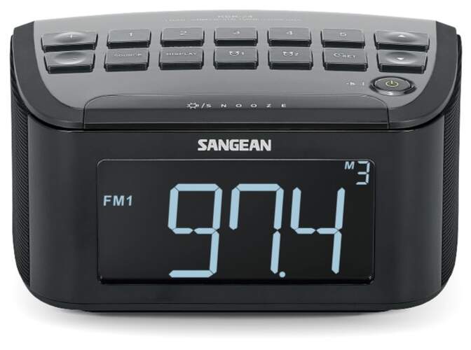 Radio reloj Sangean RCR-24 AM/FM negro