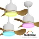 VENTILADOR TECHO SULION LILY 18W 56CM BCO/MADERA