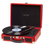Tocadiscos Denver VPL-120 Rojo, con malet&iacute;n y altavoces