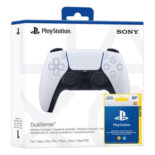 Mando PS5 Sony Dualsense White V2 + Tarjeta de regalo 20  para PlayStation Store