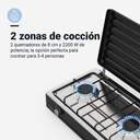 HORNILLO U.BLUE 7012 2F NEGRO BASE INOX C/TAPA