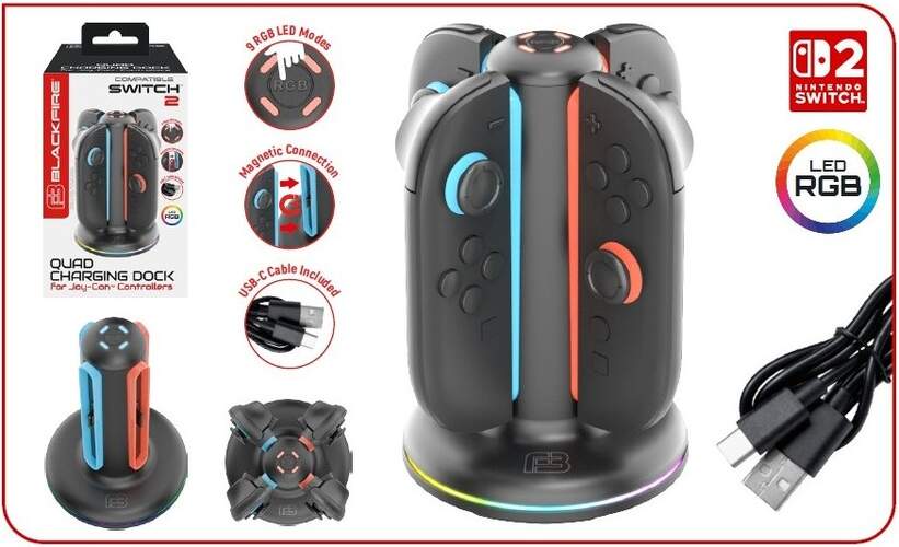 Cargador y soporte de mandos Blackfire