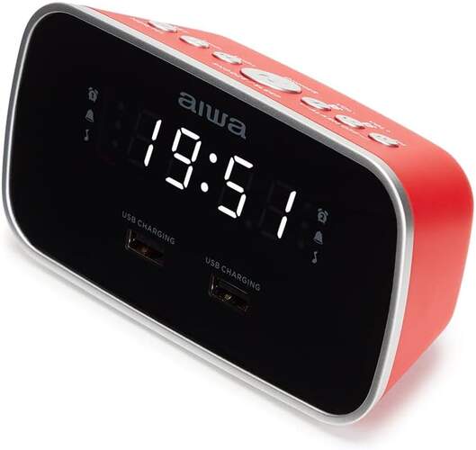 Radio Reloj Despertador AIWA Cru19rd Rojo