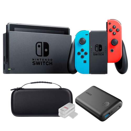Consola Nintendo Switch Neón Rojo + Batería Extra + Funda