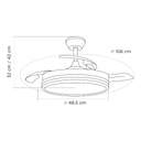 VENTILADOR TECHO CRISTAL NIGHT EVO RETRAC 60W APP