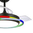VENTILADOR TECHO CRISTAL ANTILA MINI RGB BK RETRAC