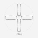 VENTILADOR TECHO U.BLUE MIDI 4042W 106 DC LED