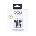 AURICULARES DCU USB TIPO C STEREO NEGROS