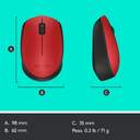 RATON LOGITECH M171 INALAMBRICO 910-004641 ROJO