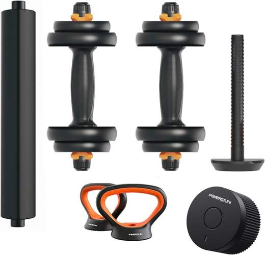 Kit mancuernas V2, barra y pesa rusa Xiaomi