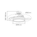 VENTILADOR TECHO RETRACT CRISTAL MOSS MINI 46W MD