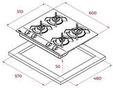 ENCIM. TEKA GBC64000KB 4 NAT 112580006 CRISTAL GAS