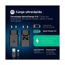 CARGADOR MOTOROLA 1XUSB A DE 20W CABLE USB C 1M