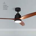VENTILADOR TECHO UFESA NEPAL NEGRO/ROBLE 132CM LED